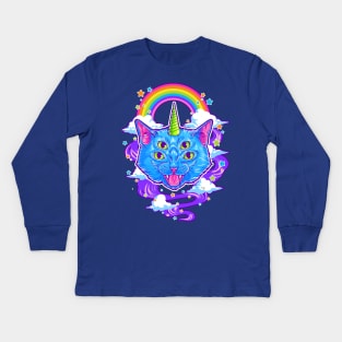 Unicorn Cat Kids Long Sleeve T-Shirt